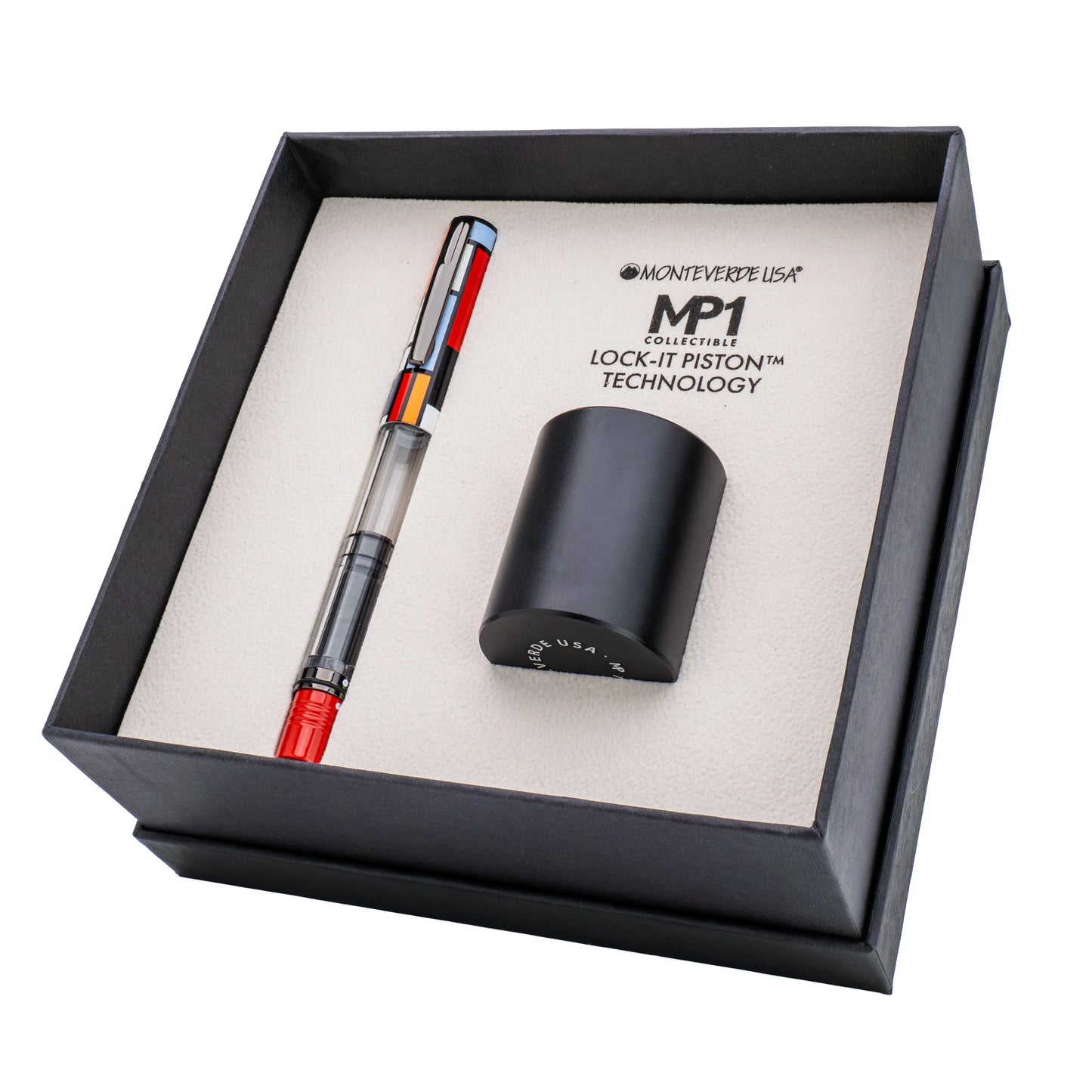 Monteverde MP1 Fountain Pen and Cylinder Pen Holder Set - Mondrian (Limited Edition)