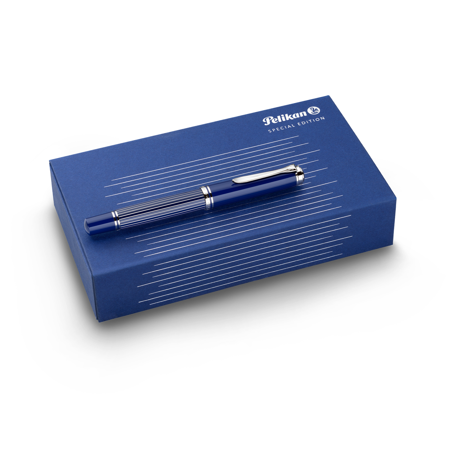 Pelikan Souveran M815 Fountain Pen - Metal Striped Blue (Special Edition)