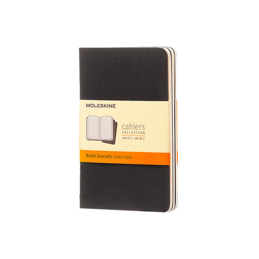 Moleskine Pocket Softcover Cahier Ruled Journal - Black (Set of 3)