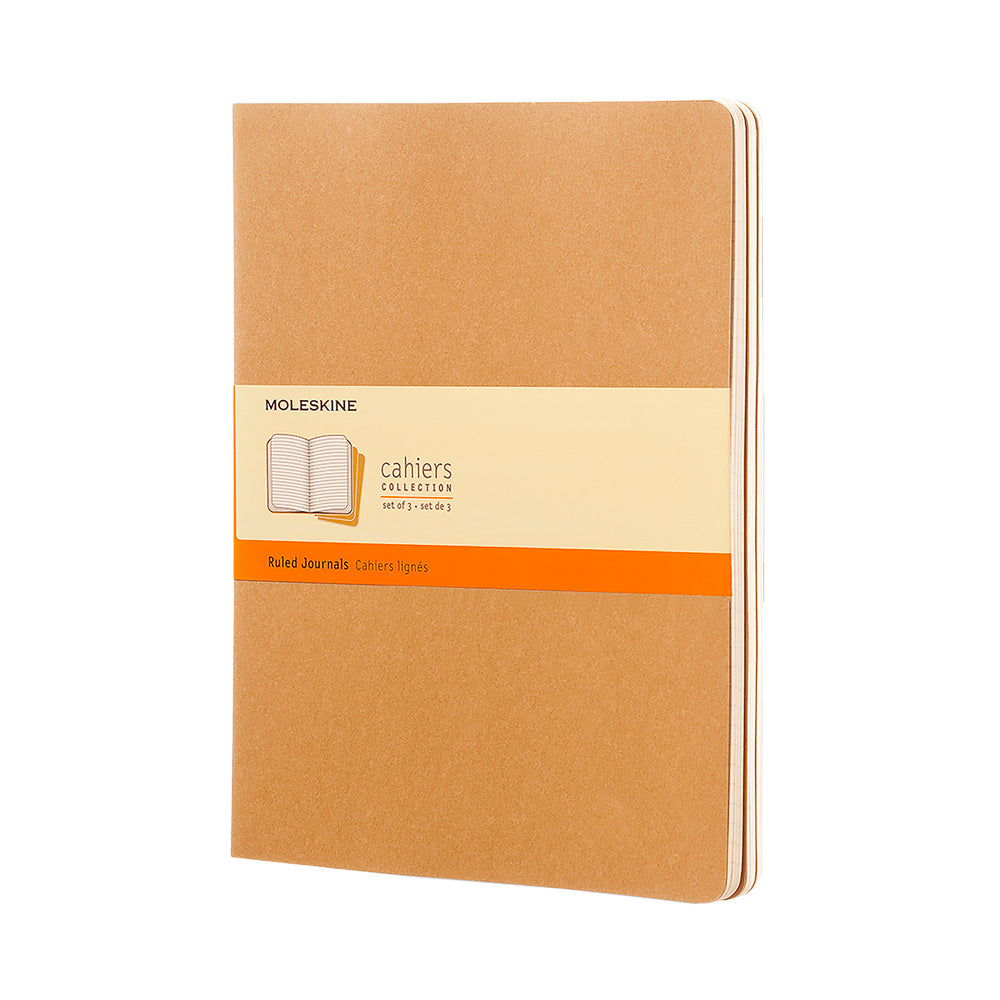 Moleskine XL Softcover Cahier Ruled Journal - Kraft Brown (Set of 3)