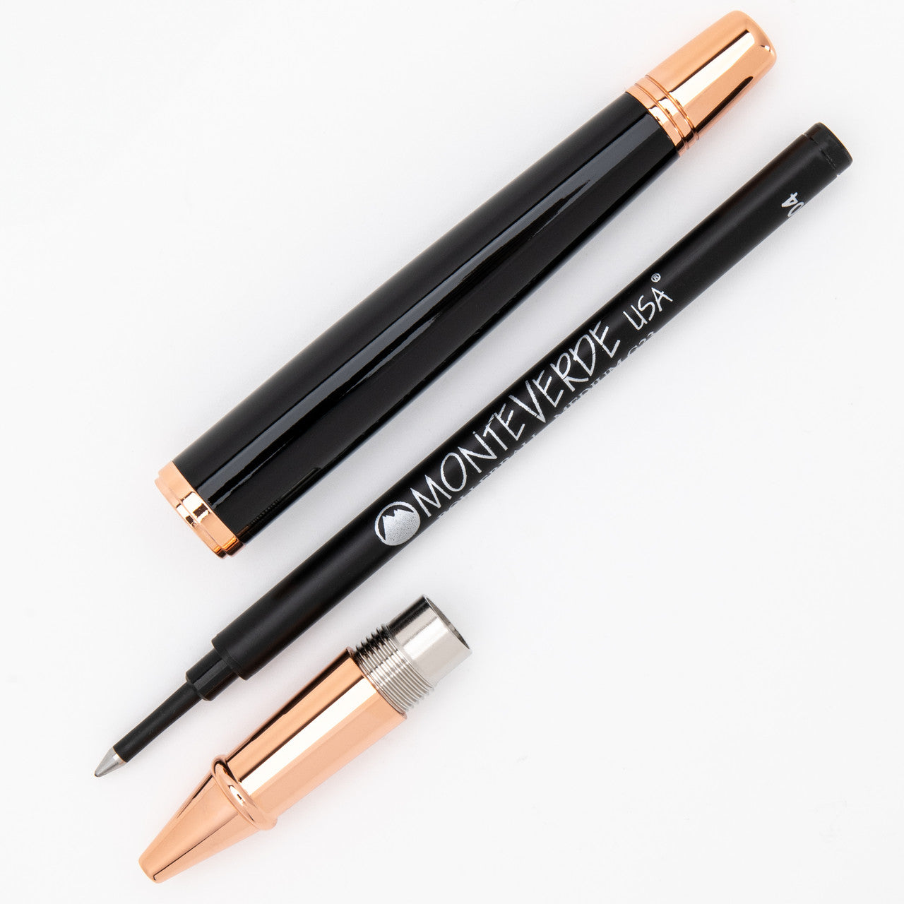 Monteverde Impressa Rollerball - Black with Rose Gold Trim