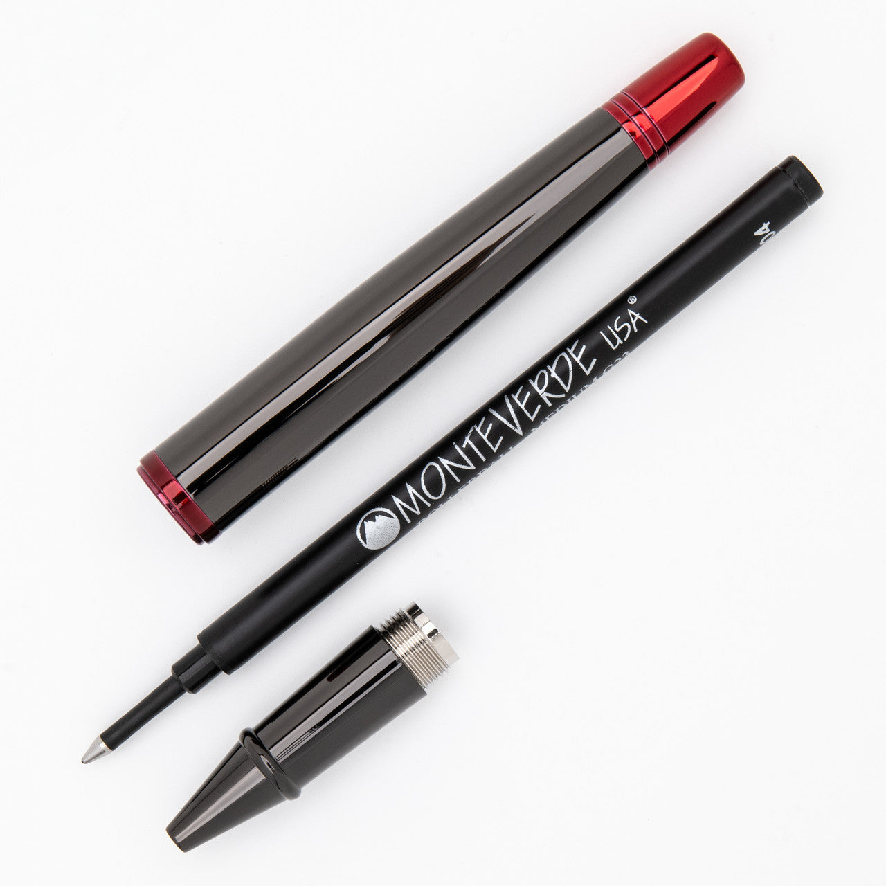 Monteverde Impressa Rollerball - Gun Metal with Red Trim