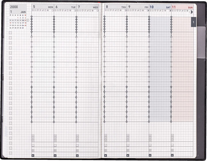 Kokuyo Jibun 2027 Techo Biz Planner - Black (A5 Slim)