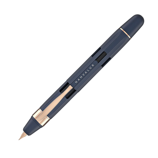 Nahvalur Eclipse Retractable Fountain Pen - Cobalt Rose Gold