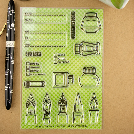 Well Appointed Desk Clear Stamp Set - Nibs & Ink (16 Stamp Designs)