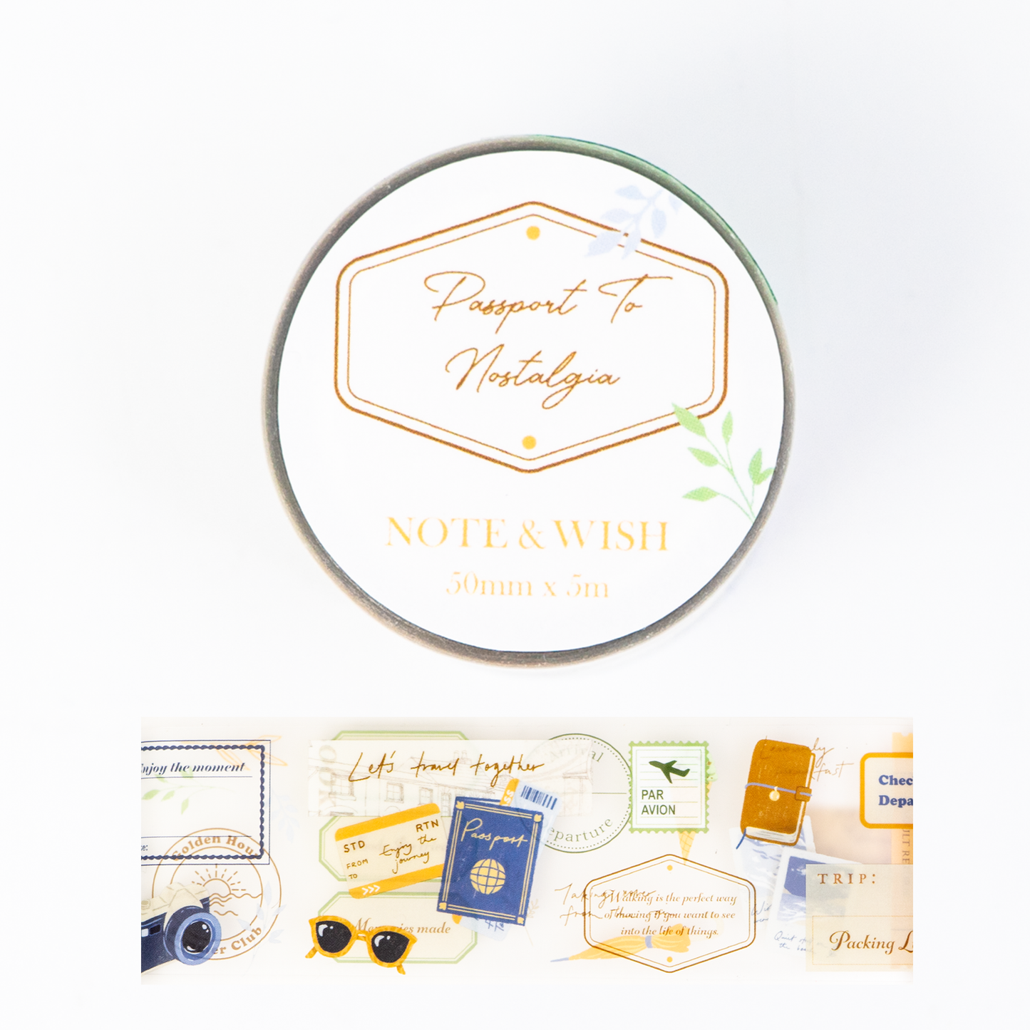 Note & Wish Washi Tape - Passport to Nostalgia PET