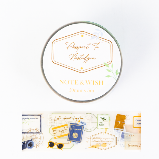 Note & Wish Washi Tape - Passport to Nostalgia PET