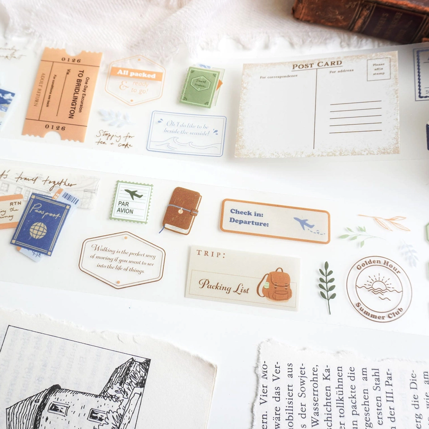 Note & Wish Washi Tape - Passport to Nostalgia PET