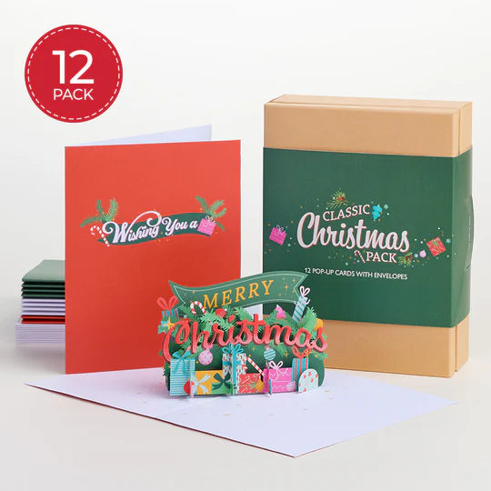 Lovepop Pop-Up Card - Classic Christmas Box Set (Assorted 12-Pack)