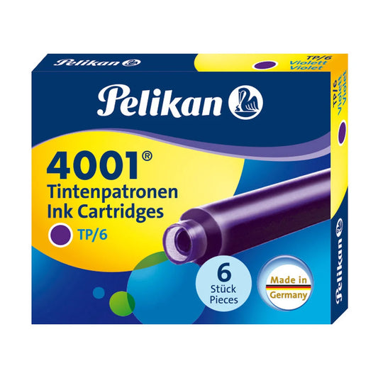 Pelikan 4001 Small Ink Cartridges - Violet (Set of 6)