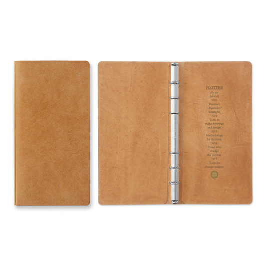 PLOTTER Narrow Size Pueblo 6-Ring Leather Binder - Beige