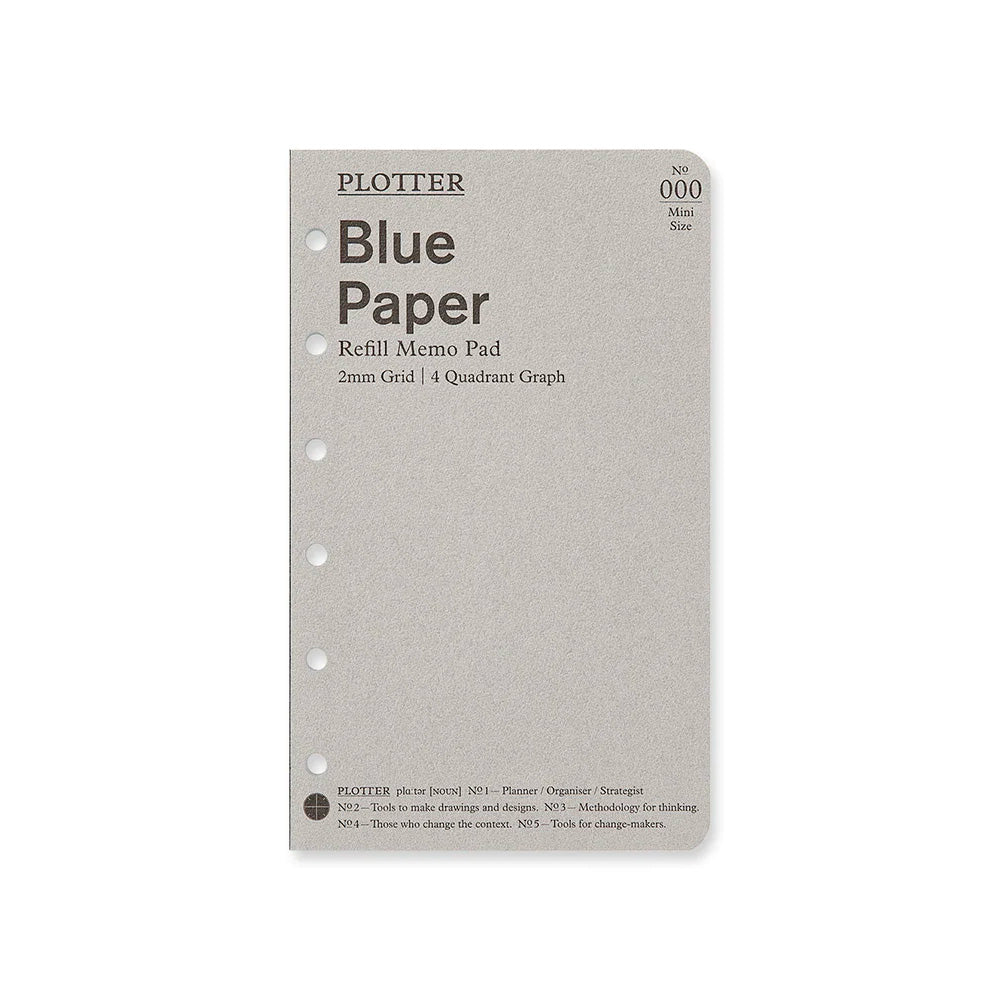 PLOTTER Refill Blue Paper 2mm Grid Quadrant Graph (80 sheets) - Mini Size