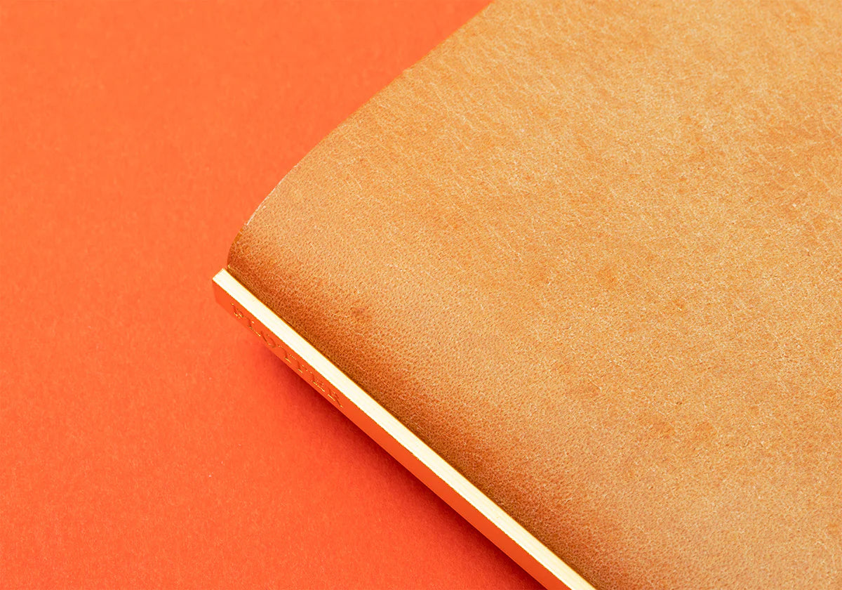 PLOTTER Mini 5 Size Pueblo 5-Ring Leather Binder - Beige