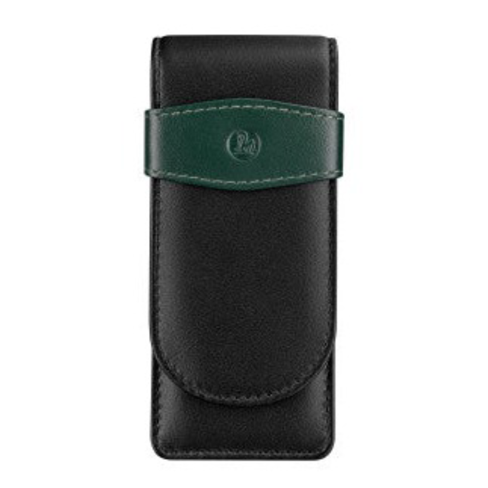Pelikan 3-Pen Leather Case- Green and Black
