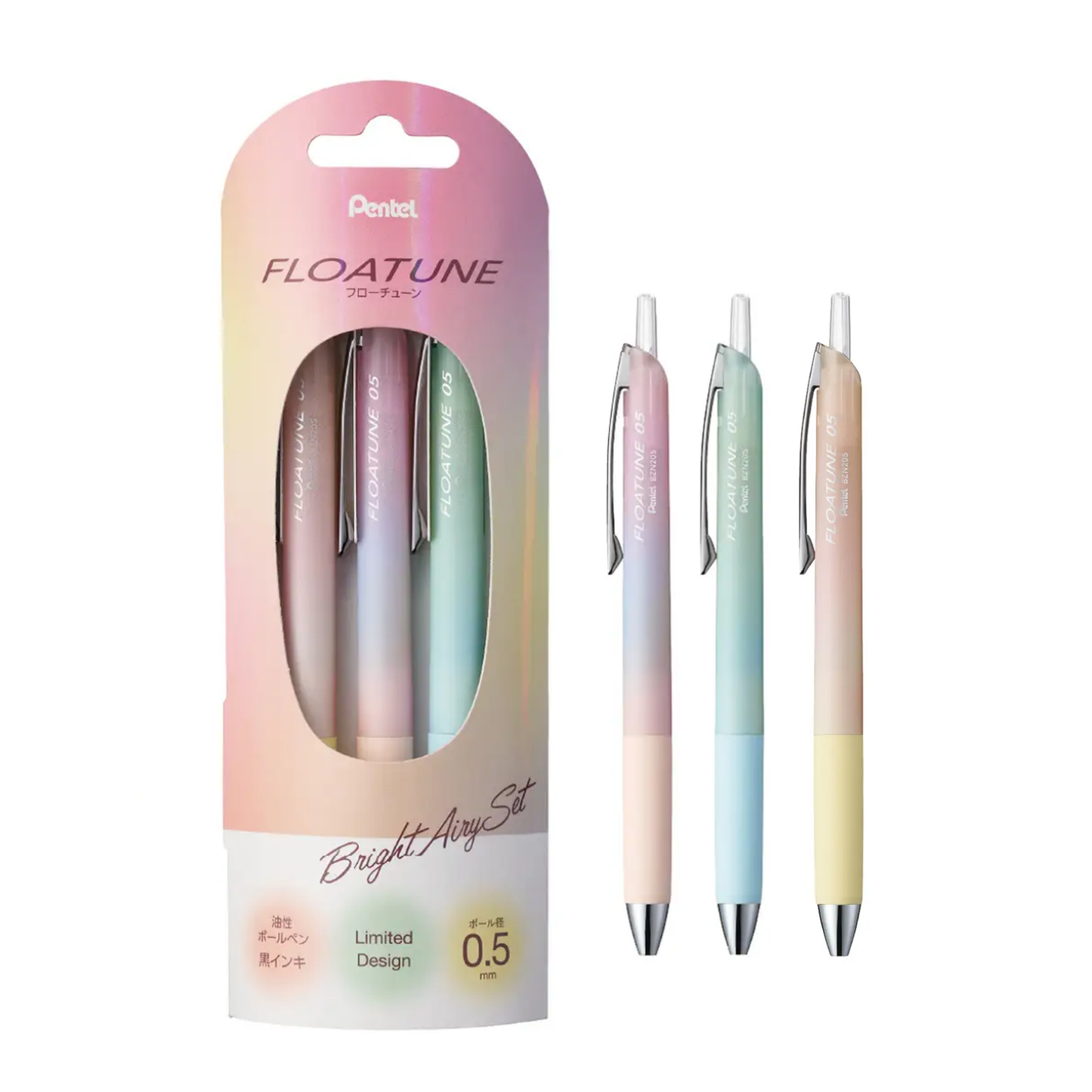 Pentel Floatune Airy Ballpoint Set - Bright Airy (Set of 3)