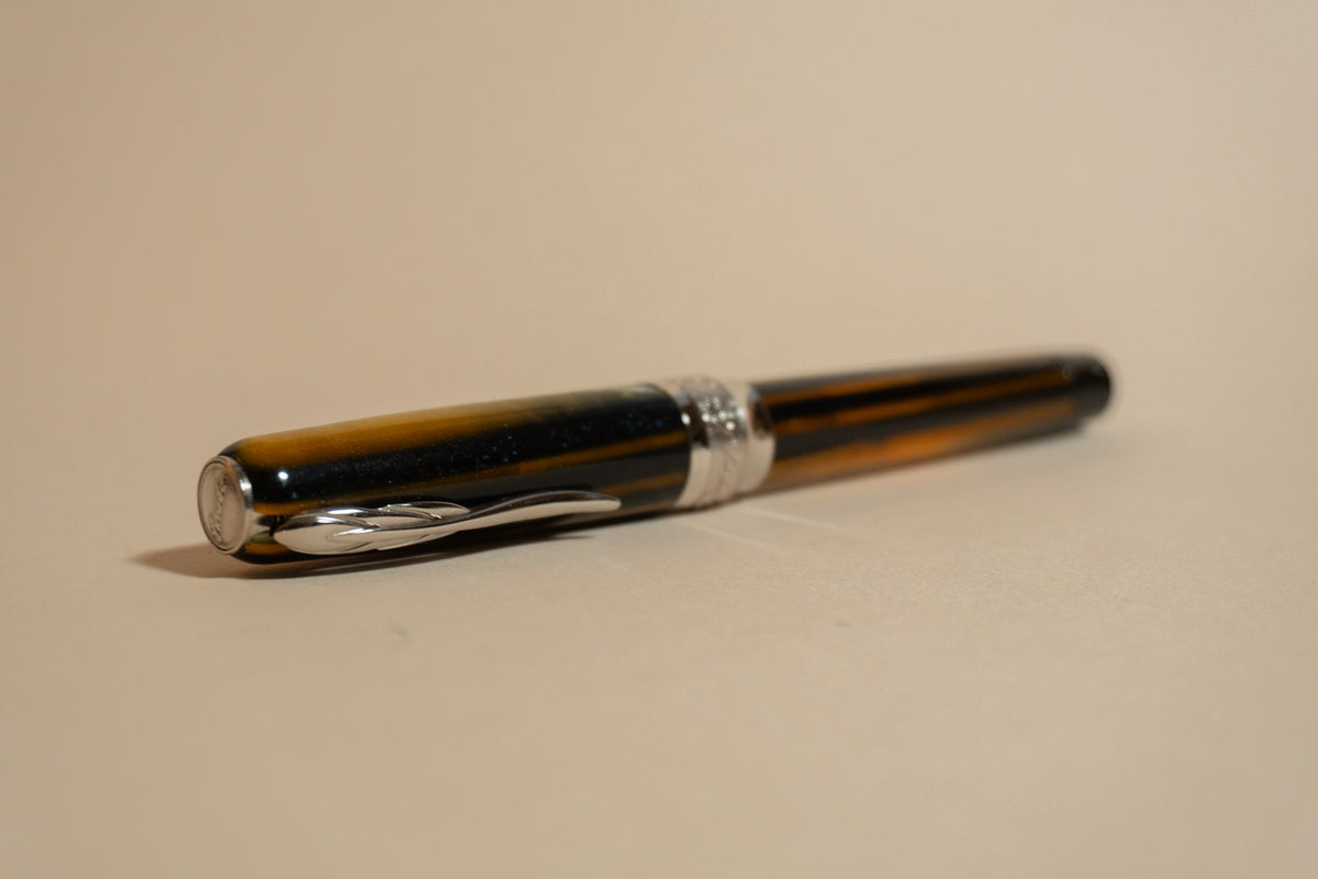 Pre-Owned Pineider Arco Blue Bee Fountain Pen - Fine Quill Nib