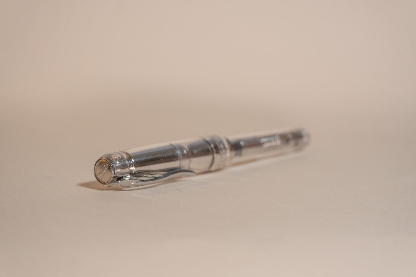 Pre-Owned Pineider Mystery Filler Demonstrator - Sugar White - Medium Quill Nib