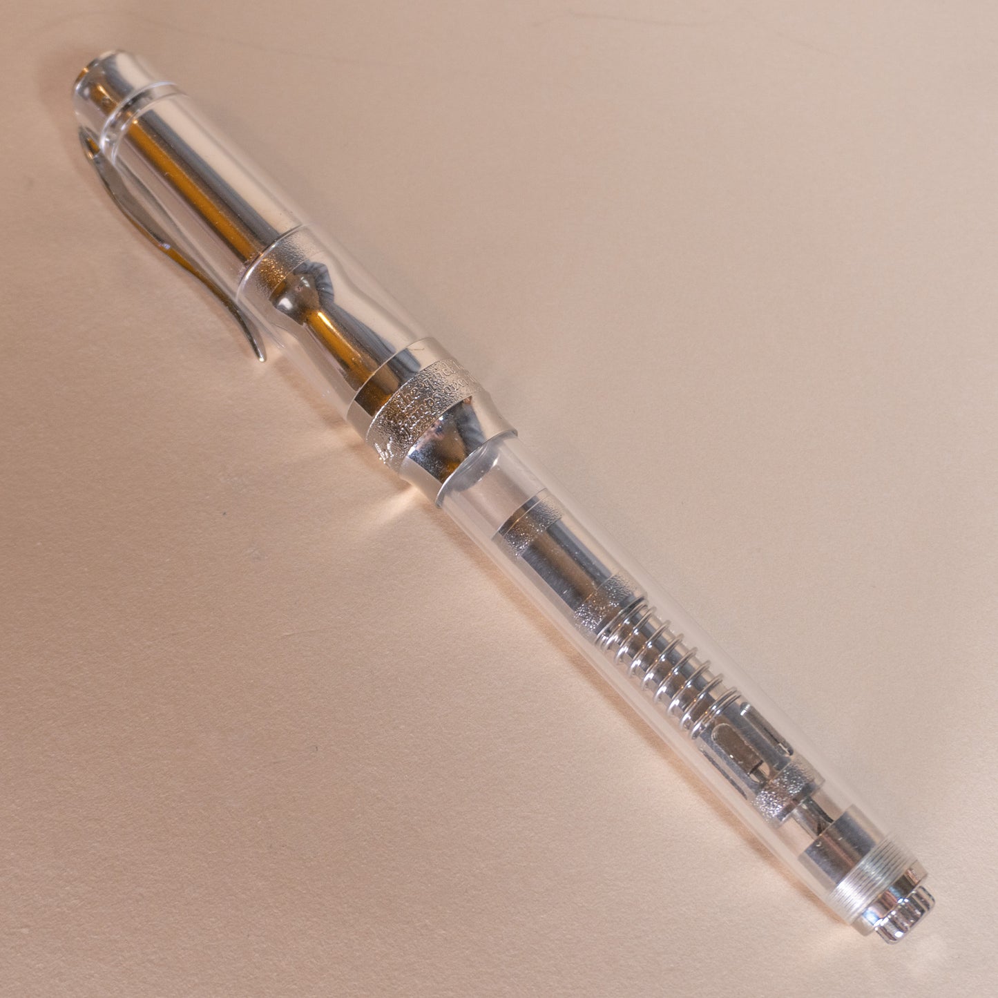 Pre-Owned Pineider Mystery Filler Demonstrator - Sugar White - Medium Quill Nib