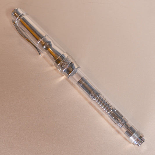 Pre-Owned Pineider Mystery Filler Demonstrator - Sugar White - Medium Quill Nib