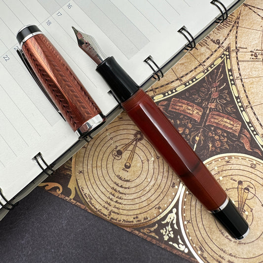 Pre-Owned Opus 88 Opera Arrow Amber Fountain Pen - Broad