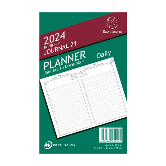 Quo Vadis 2024 Journal 21 Daily Planner - Refill Only