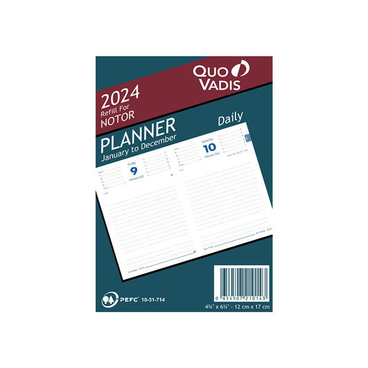 Quo Vadis 2024 Notor Daily Planner - Refill Only