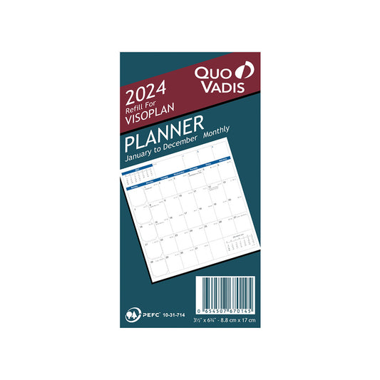 Quo Vadis 2024 Visoplan Monthly Planner - Refill Only