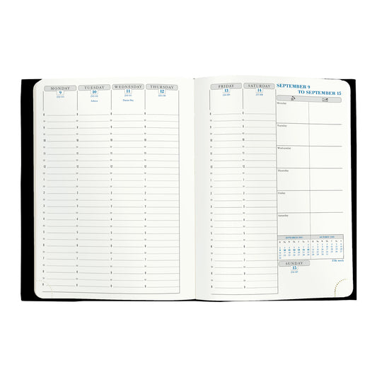 Quo Vadis 2024 Visual Vertical Weekly Planner - Texas Black