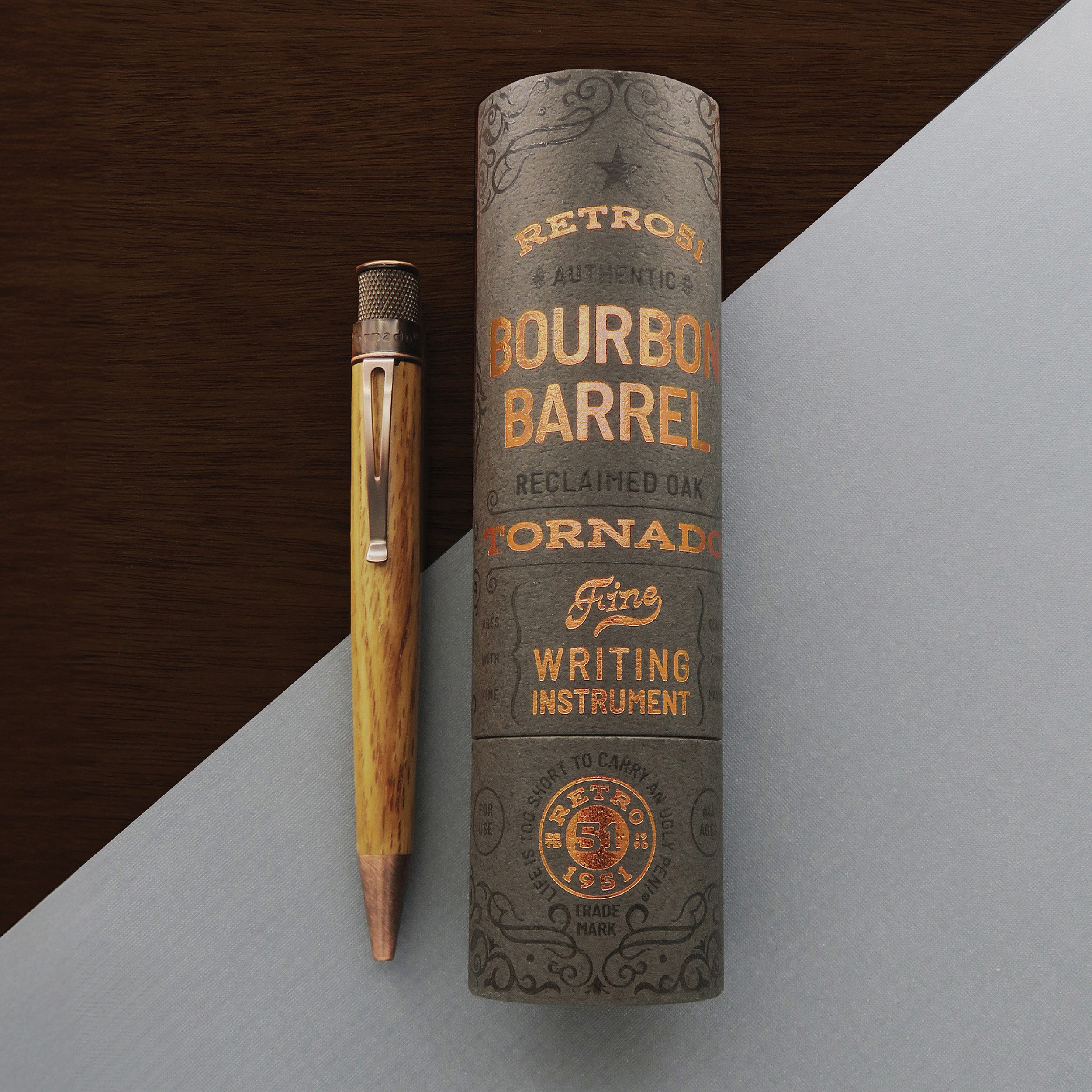Retro 51 Tornado Rollerball - Bourbon Barrel (Woodworks