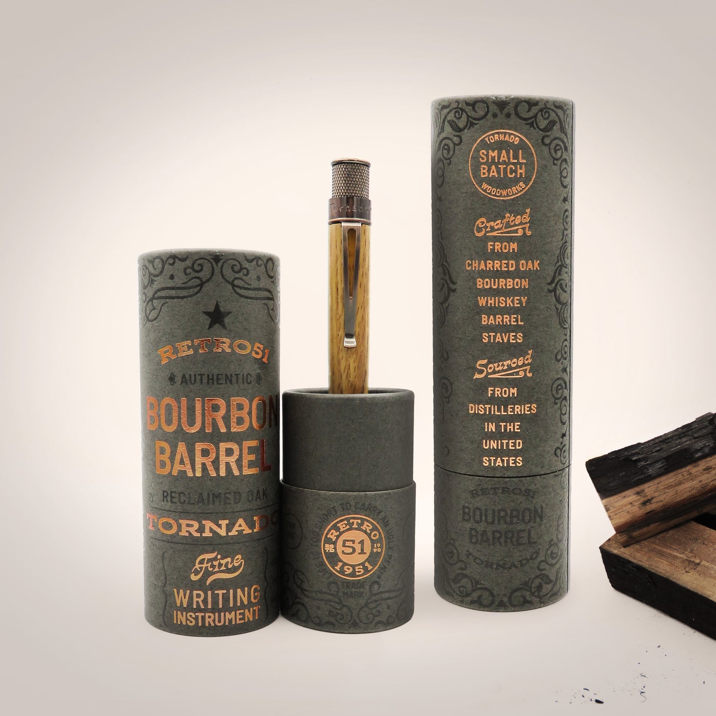 Retro 51 Tornado Rollerball - Bourbon Barrel (Woodworks)