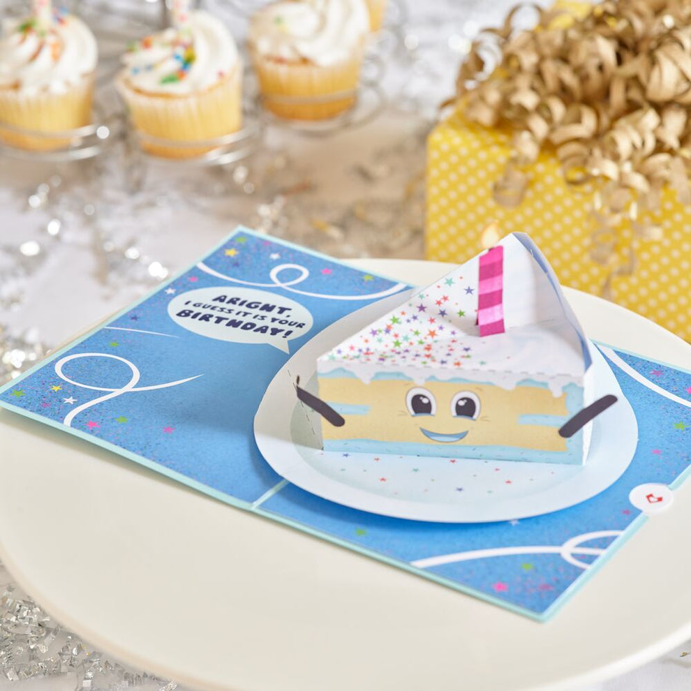 Lovepop Pop-Up Card - Whimsical Birthday Cake Slice