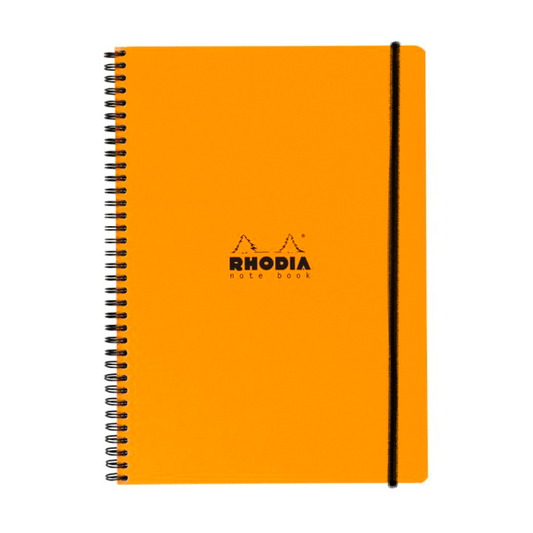 Rhodia #19 Elasti Wirebound A4+ Lined with Margin Notebook - Orange