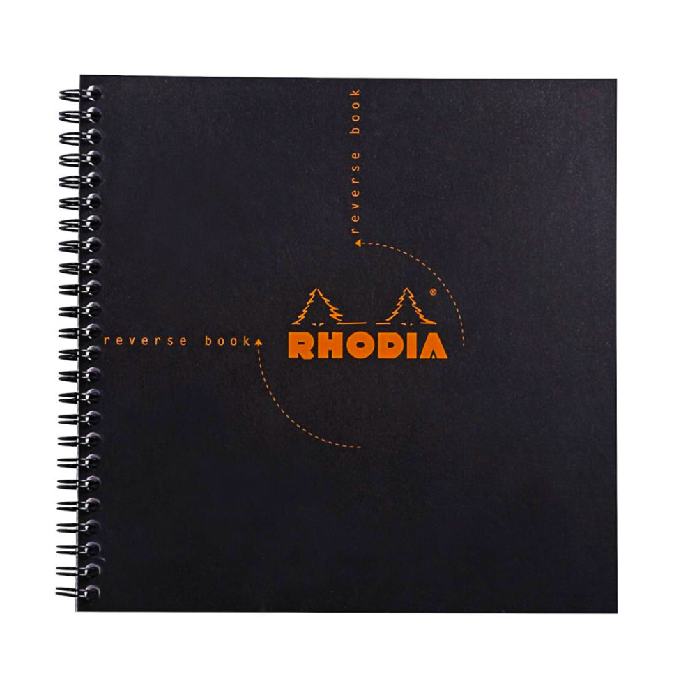 Rhodia Reverse Wirebound Graph Notebook - Black