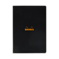 Rhodia Side Staplebound A4 Lined Notebook - Black