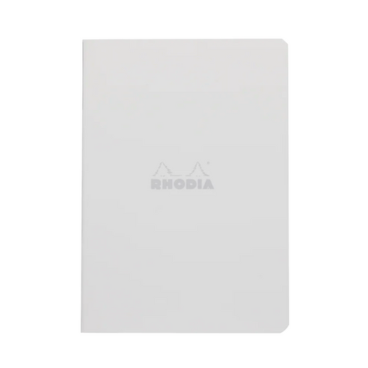 Rhodia Side Staplebound A5 Lined Notebook - Ice White