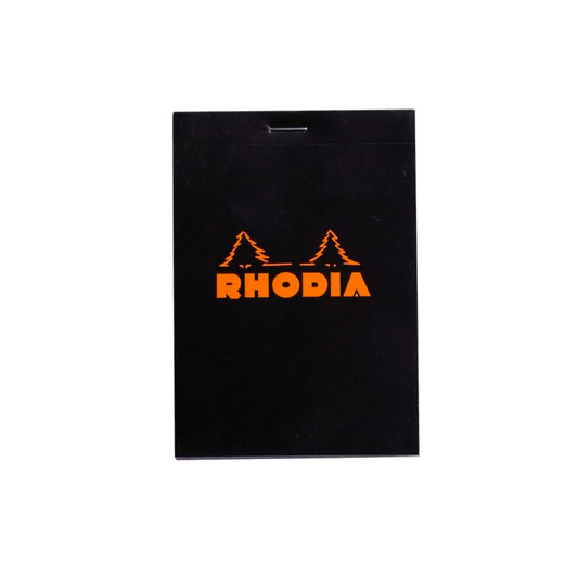 Rhodia #11 Top Staplebound Lined A7 Notepad - Black