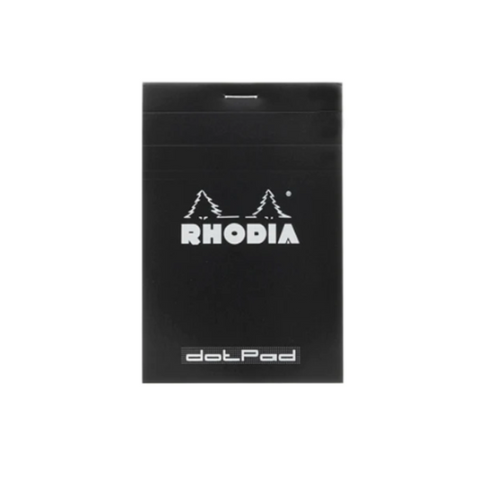 Rhodia #12 Top Staplebound Dot Grid A7+ Notepad - Black