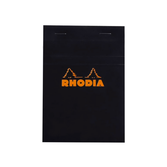 Rhodia #13 Top Staplebound Graph A6 Notepad - Black