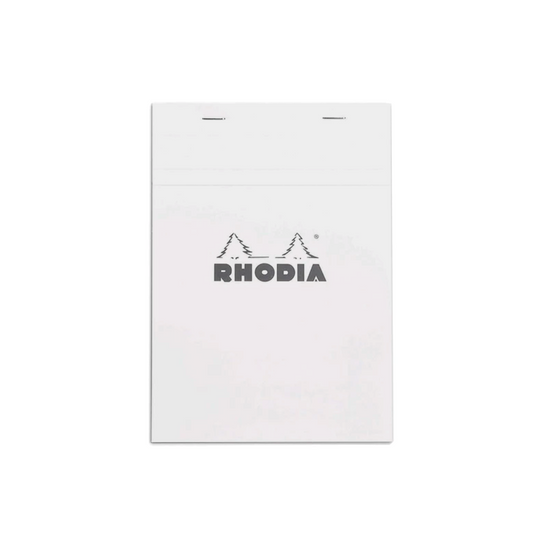 Rhodia #16 Top Staplebound Lined with Margin A5 Notepad - Ice White