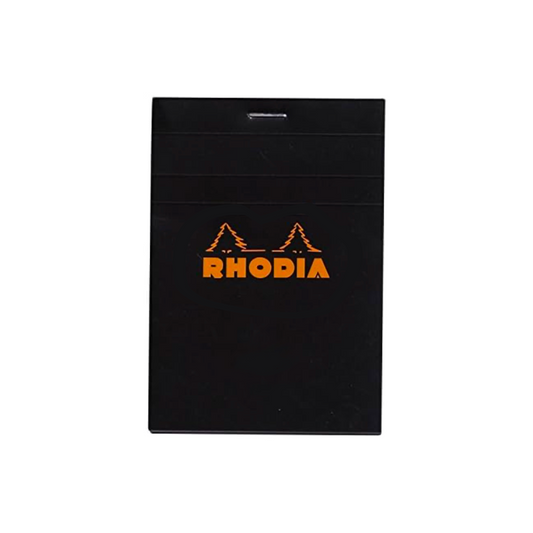 Rhodia #12 R Premium Top Staplebound Lined Notepad (A7+) - Black
