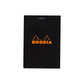 Rhodia #12 R Premium Top Staplebound Blank Notepad (A7+) - Black