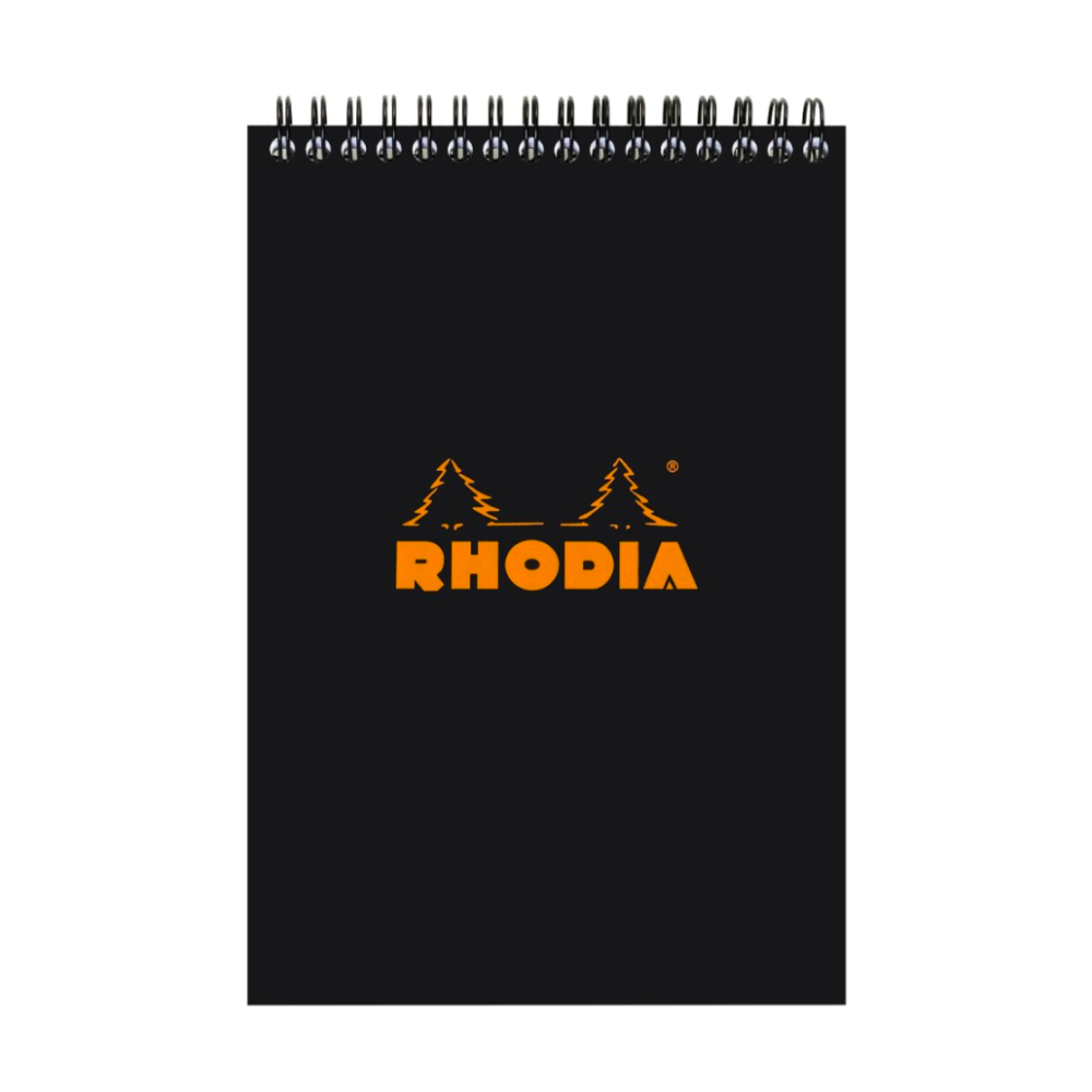 Rhodia #16 Top Wirebound Lined A5 Notepad - Black