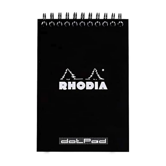 Rhodia #16 Top Wirebound Dot Grid A5 Notepad - Black