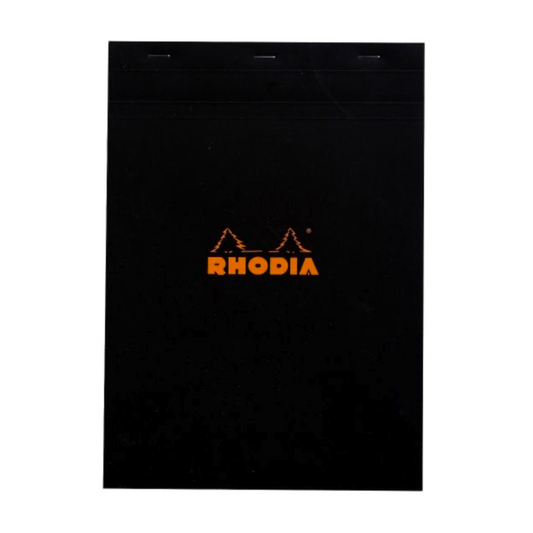 Rhodia #19 Top Staplebound A4+ Lined with Margin Notepad - Black