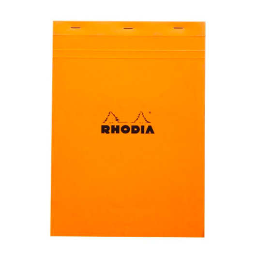 Rhodia #18 Top Staplebound A4 Lined with Margin Notepad - Orange