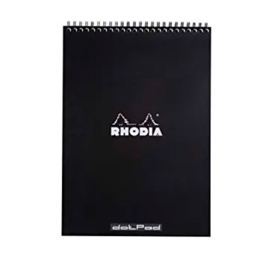 Rhodia #18 Top Wirebound Dot Grid A4 Notepad - Black