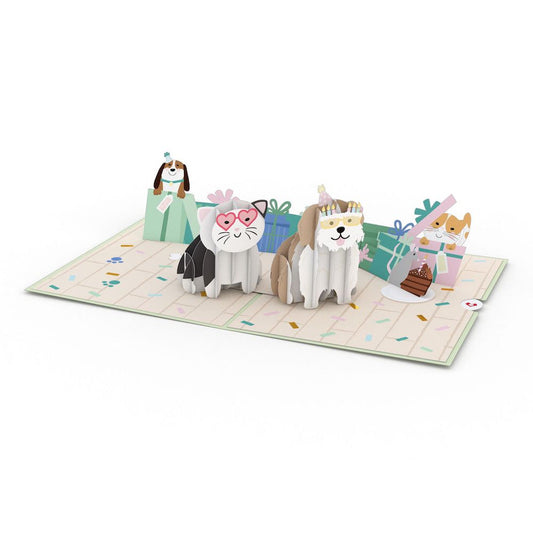 Lovepop Pop-Up Card - Birthday Cats and Dogs