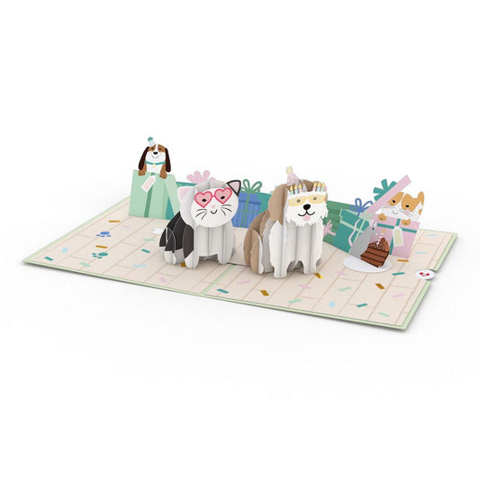 Lovepop Pop-Up Card - Birthday Cats and Dogs