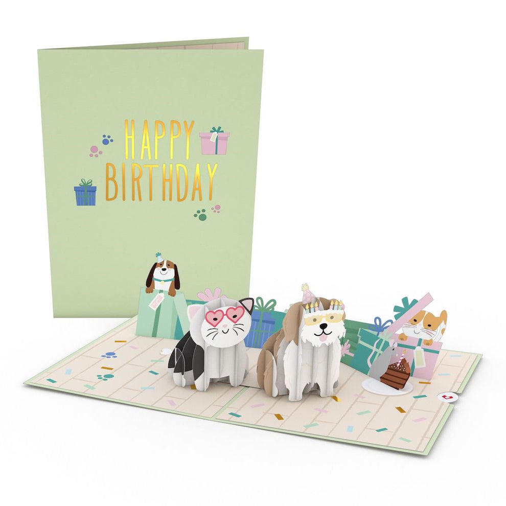 Lovepop Pop-Up Card - Birthday Cats and Dogs