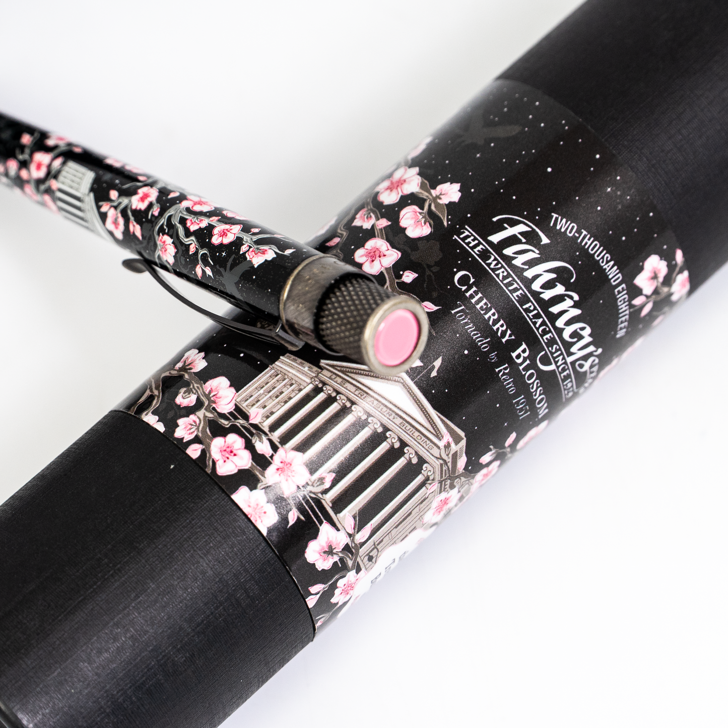Retro 51 Collection Tornado Rollerball - Cherry Blossom 2018 (Fahrney's Exclusive) - Open Tube